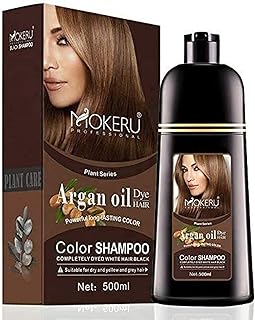 Shampoing colorant à l'huile d'argan mokeru - coloré - 500 ml - châtain