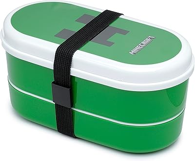 Boîte à bento empilée bockitor creeper avec fourchette et cuillère de l