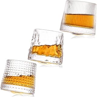 Ensemble de 3 verres à whisky en cristal de 5 oz, verres à