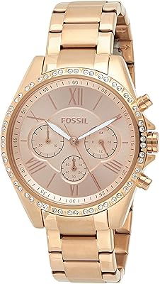 Montre fossil currier en acier inoxydable au design moderne pour femme, modèle bq3377