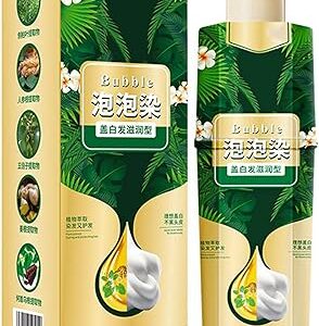 1 pièce de shampoing de teinture capillaire à bulles végétales, shampoing de teinture capillaire à base de plantes, facile à laver, crème de coloration, shampoing de teinture naturelle instantanée (noir naturel). Diaytar : La révolution discount est en marche