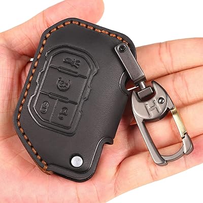 Couvercle de clé de voiture en cuir véritable compatible avec jeep gladiator wrangler