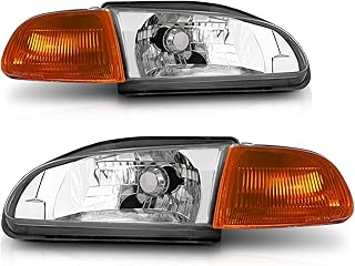Ensemble de phares gauche et droit m auto pour honda civic 2/3dr 1992