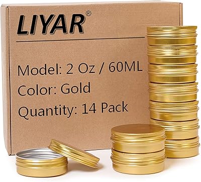 Liyar récipients de stockage en métal de 60 ml aluminium boîtes conserve rondes