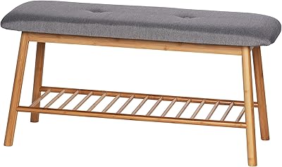 Armoire à chaussures winko avec banc de pahari, en bambou, taille 90 x