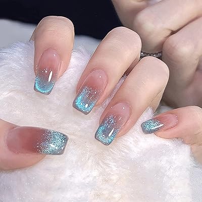 Vernis à ongles gel œil de chat bleu nitako, gel œil de chat