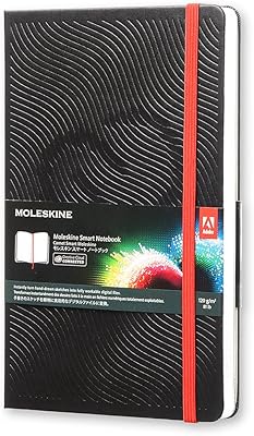 Cahier numérique intelligent moleskine, taille 13 x 21 cm, avec pages blanches connectées