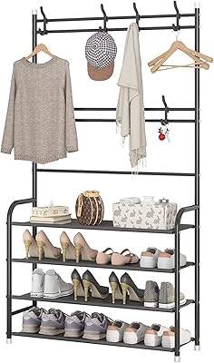 Showway organisateur de chaussures et de vêtements étagère de rangement pour à 4