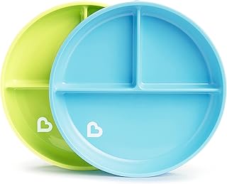 Assiettes divisées sous vide munchkin® stay boattm pour tout-petits bleu vert
