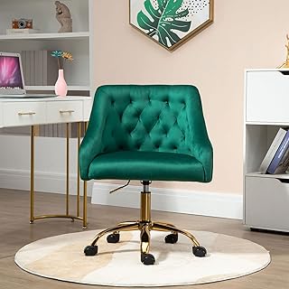 Chaise de bureau pivotante en velours, chaise fantaisie, chaise de bureau en tissu, belle chaise de luxe, chaise de bureau dorée pour fille, chaise de réception pivotante réglable à 360 degrés, vert. L'univers du discount accessible 24/7 sur Diaytar Sénégal