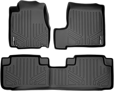 Jeu de tapis de sol max liner à 2 rangées, noir pour honda