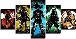 Affiche de dessin animé japonais demon slayer one piece luffy impression sur toile