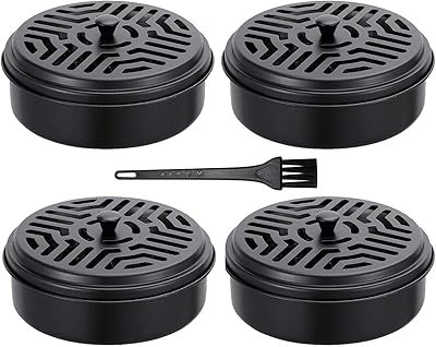4 porte-bobines anti-moustiques portables boîte d'encens en bois de santal avec poignée
