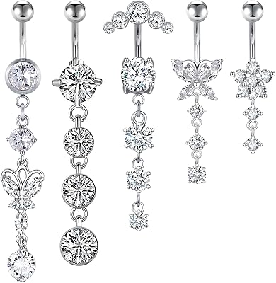Boucles d'oreilles pendantes en acier chirurgical 14 grammes avec zircons cubiques pour femme