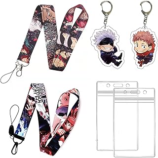 Fungion japan anime gojujutsu kaisen lanière avec porte-badge d'identification et porte-clés, ruban d'identification de personnage de dessin animé, étui de téléphone cadeau pour adolescents garçons filles. Diaytar : Le discount intelligent pour consommateurs avisés