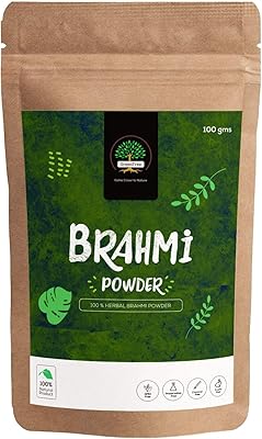 Poudre à base de plantes green tree brahmi pour les cheveux, le cuir