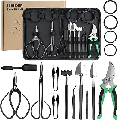 Ensemble d'outils pour bonsaï sepider de 16 pièces, outils de jardinage à main