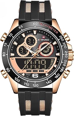 Montre de sport analogique et numérique naviforce pour homme, chronographe multifonction résistant à