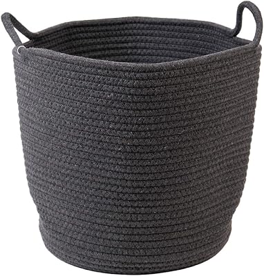 Panier en corde de coton home smiths, gris foncé, d 30 x h
