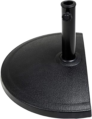 Parapluie d'extérieur semi-circulaire c-hopetree pour terrasse et jardin avec base - 15 kg