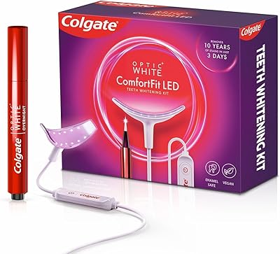 Kit de blanchiment des dents colgate optic white comfortfit avec lumière led
