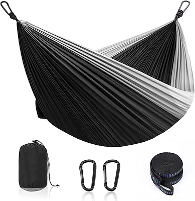 Hamac de camping double mixdi, hamac simple double portable d'extérieur avec 2 sangles