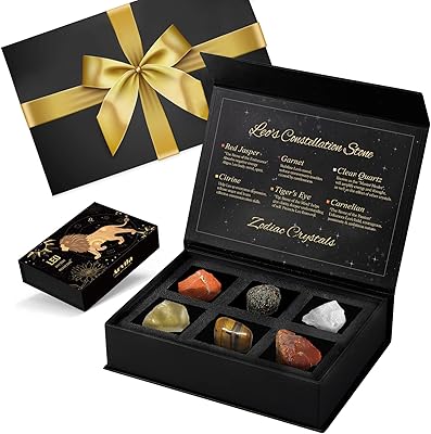 Coffret cadeau d'anniversaire lion pour femme coffret avec pierre de naissance en cristal