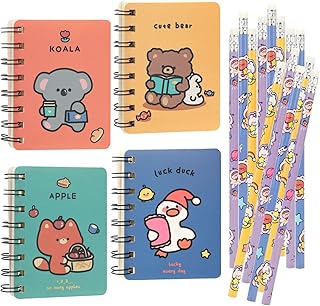 Ensemble de mini carnets en carton à motifs d'animaux pour enfants avec gomme