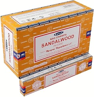 Bâtons d'encens satya au bois de santal par nag champa - boîte