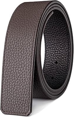 Ceinture de rechange réversible en cuir véritable pour hommes et femmes, sans boucle