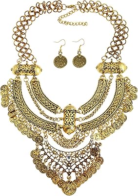 Gypsy jewelry ensemble de bijoux gitans pour femmes, tablier de festival épais, collier