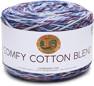 Lion brand yarn 756-708 fil de mélange de coton confort (paquet de 3)