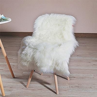 Hlzo tapis doux en fausse fourrure, housse de chaise en peau de mouton