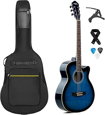 Caravan music eq guitare semi-acoustique 40 pouces pour débutants pleine taille avec sac