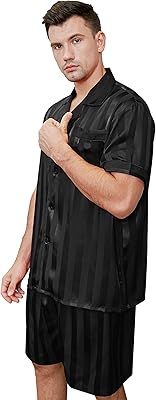 Vêtements de nuit courts en satin pour hommes s ~ 4xl