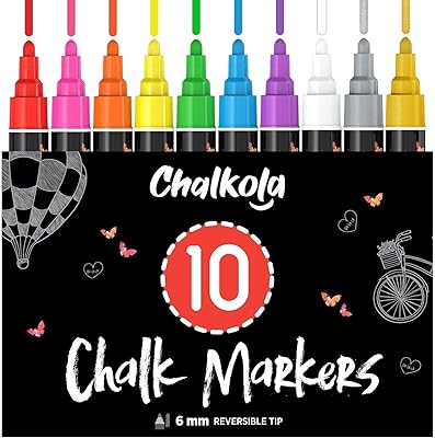 Marqueurs à craie liquide (paquet de 10) avec or et argent. Faites-vous plaisir sans culpabiliser avec Diaytar