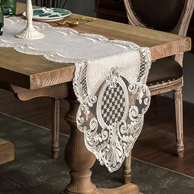 Nappe rectangulaire en dentelle en tissu de pierre avec nappe brodée élégante