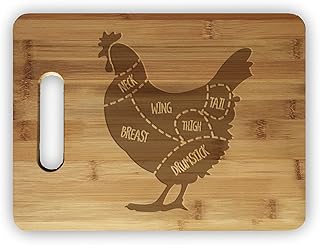 Planche à découper en bambou gravée au laser avec carte de la viande