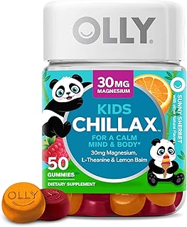 Olly kids chillax, gummies magnésium plus l-théanine, mélisse, calm chews pour enfants, 2