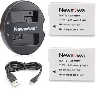 Batterie de remplacement neumawa lp-e8 pour canon lp-e8, canon eos rebel t2i, eos