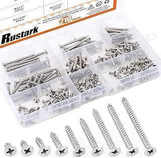 Rostark 210 pièces [#6 5/16" à 1/2"] vis à tête plate phillips