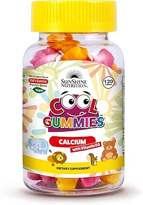 Sunshine nutrition cool gummies au calcium et à la vitamine d3, composé