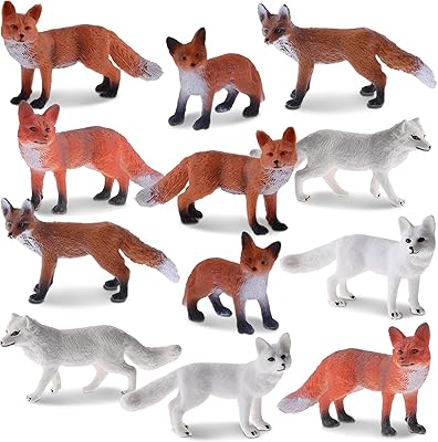 Ensemble de 12 poupées de renard réalistes, figurines de renard arctique rouge, animaux
