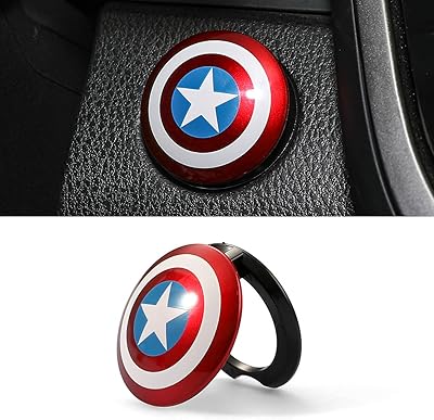 Couvercle du bouton de démarrage du moteur de voiture abs gm captain america