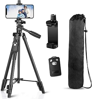 Trépied en aluminium de 50", trépied d'enregistrement vidéo pour téléphone portable, appareil photo