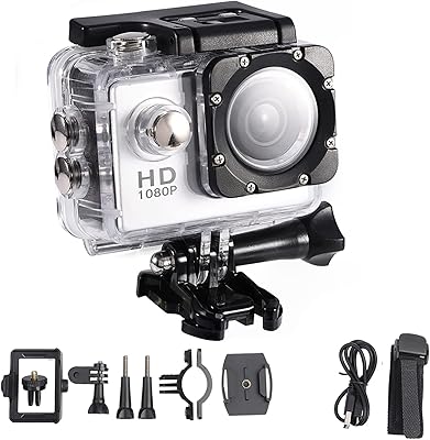 Caméra d'action 1080p étanche 12mp, caméra de sport 30m, angle de 2 pouces
