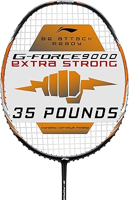 Raquette de badminton li-ning g-force 9000 ultra power avec couverture complète gratuite