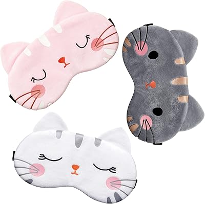 3 pièces masques pour les yeux de sommeil chat ombre voyage