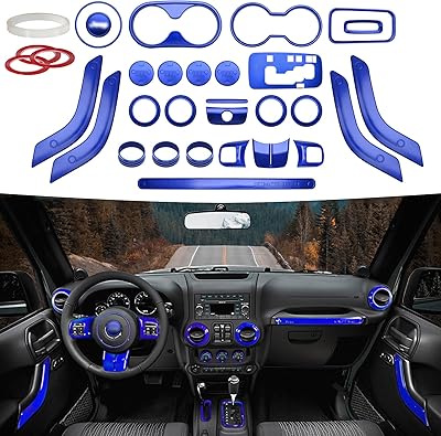 Yishma kit de décoration intérieure complet de 28 pièces compatible avec jeep wrangler