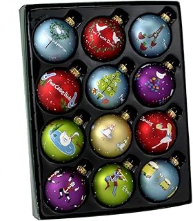 Décoration de boules de noël kurt adler dix jours, 65 mm, lot